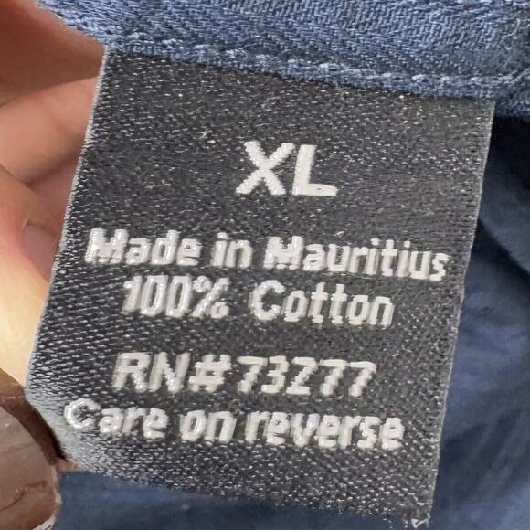 APT 9 / lot (2) blue button down solid collared casual long sleeve shirts / XL - Picture 6 of 7